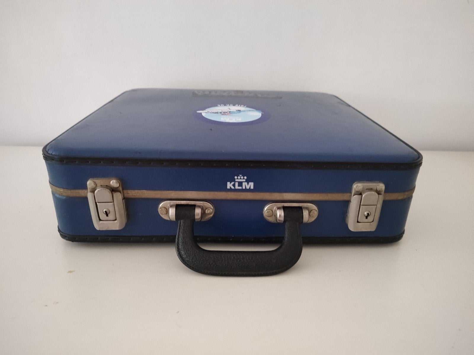 VINTAGE stewardess koffer KLM van geperst karton  - K769, Gebruikt, Minder dan 50 cm, Ophalen of Verzenden, 2e hands