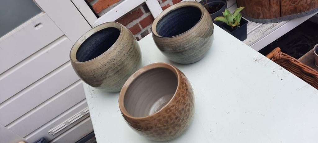 Set PTMD bloempotten, 3 stuks., Tuin en Terras, Bloempotten, Rond, Ophalen of Verzenden, Aardewerk, Minder dan 40 cm