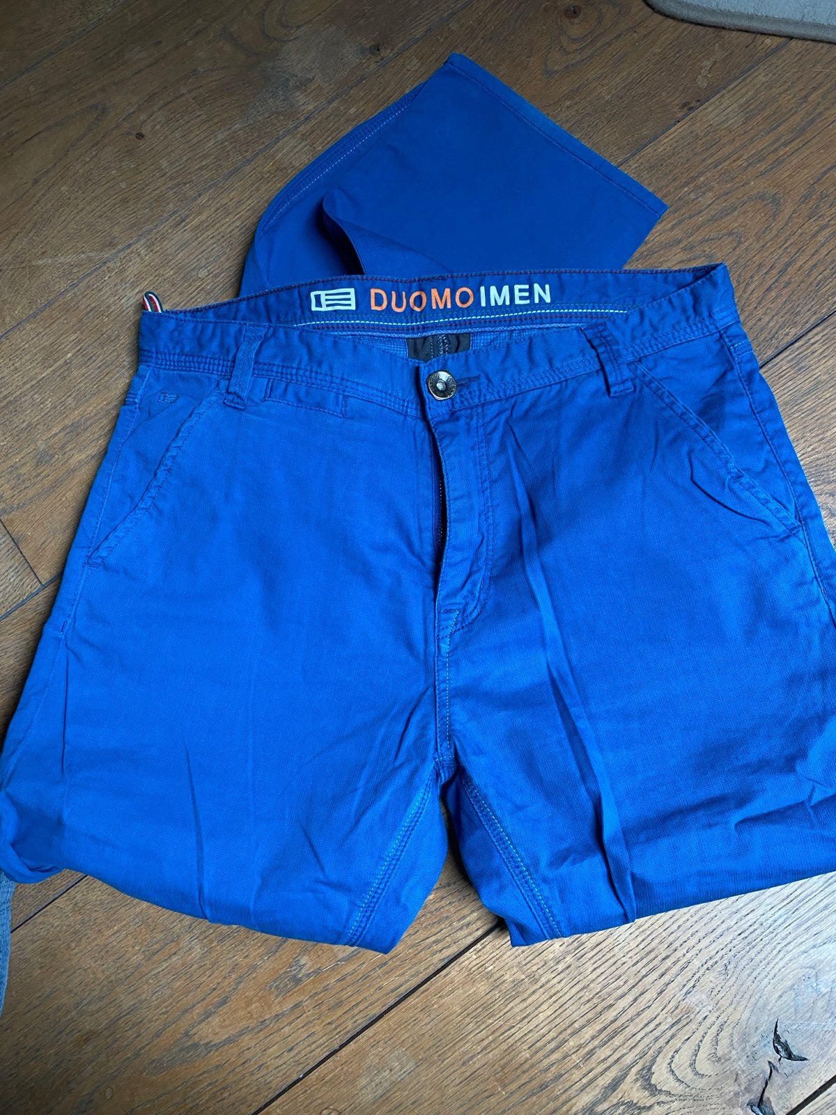 Duomo lange broek helderblauw mt 33 slim fit, Ophalen of Verzenden, Nieuw, Overige maten, Blauw