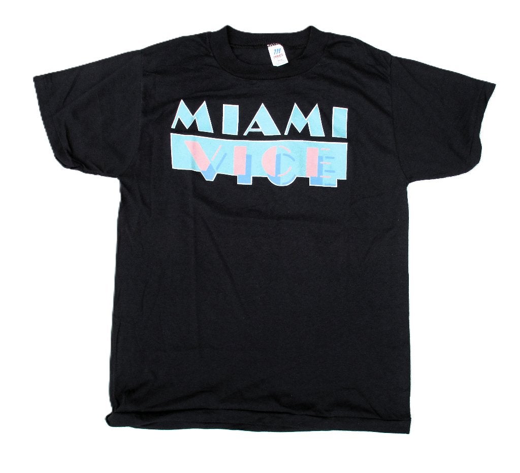 Vintage Miami Vice t-shirt large 80's, Kleding | Heren, Maat 52/54 (L), Info@taurusvintage.nl, MIAMI VICE, Zwart
