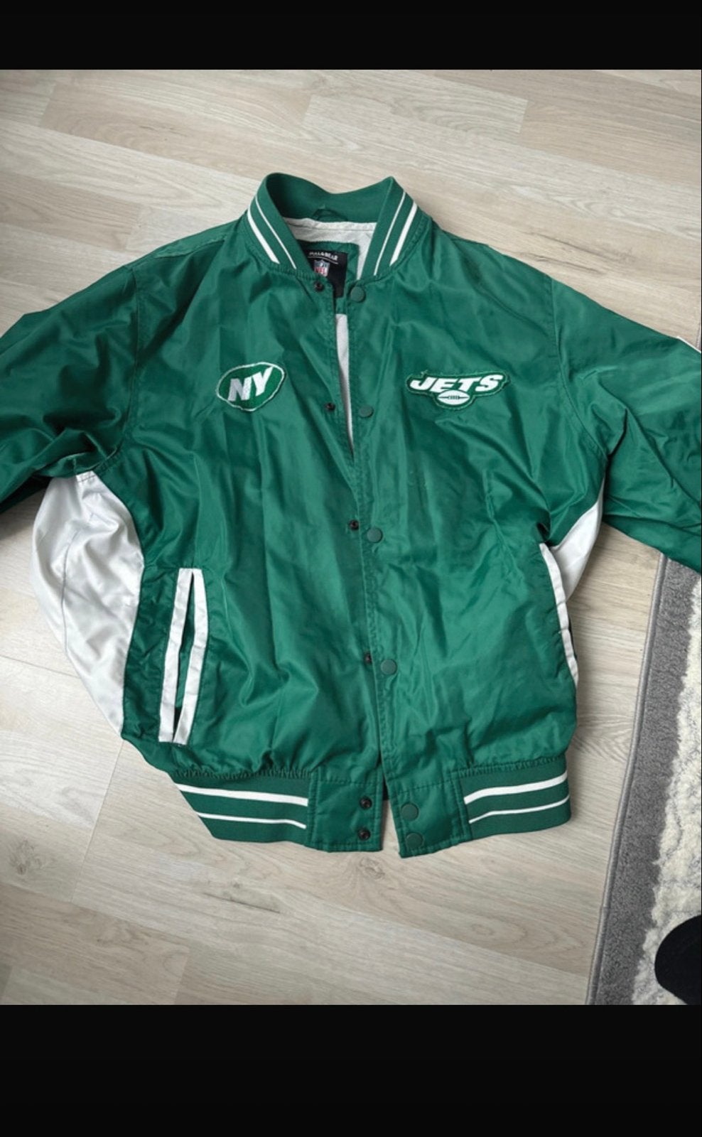 Pull&Bear NFL New York Jets Bomberjack - Maat M, Kleding | Heren, Ophalen, Zo goed als nieuw, Maat 48/50 (M), Groen