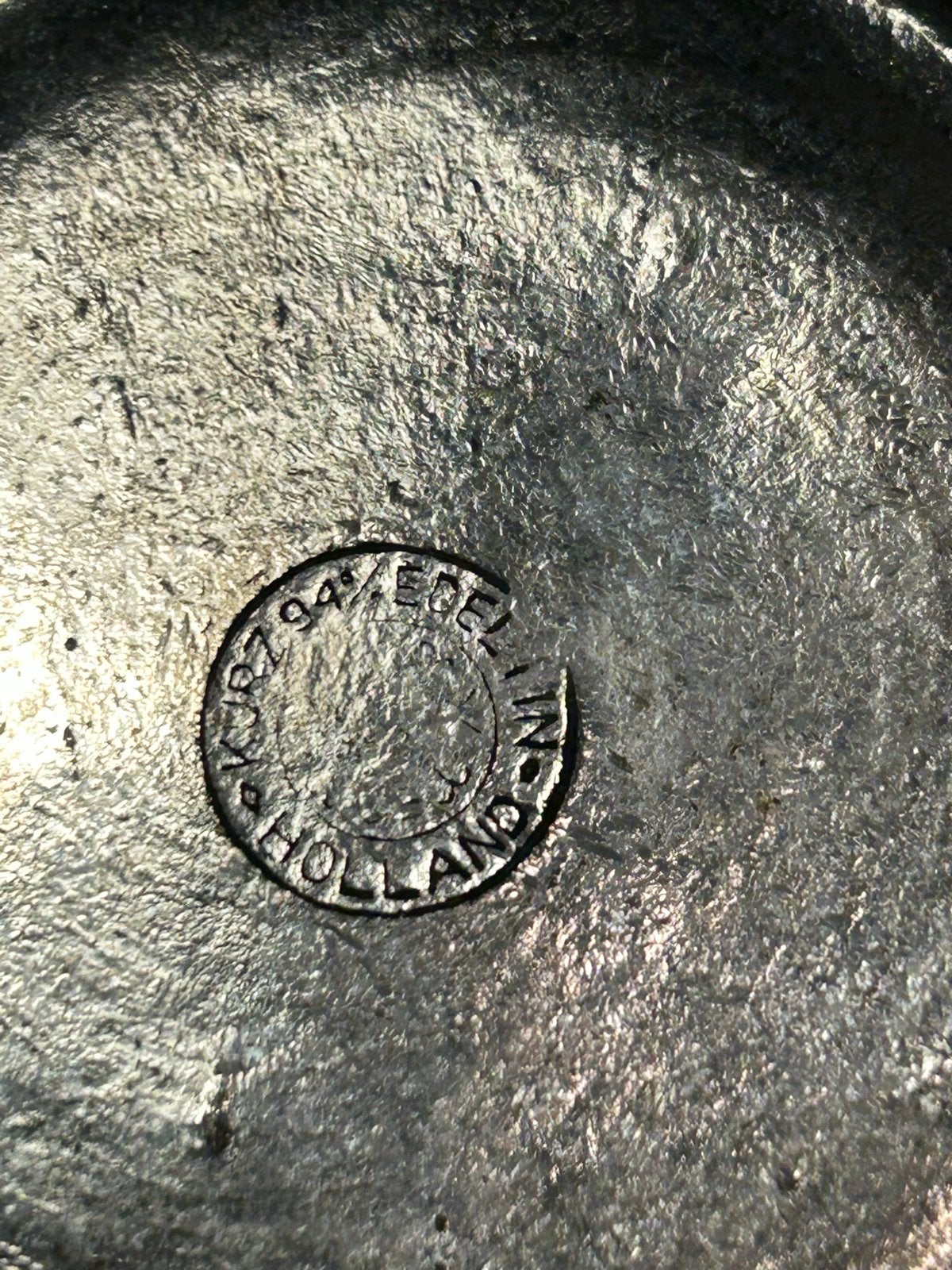 Zilvertin asbak van Fa. Kurz uit Tiel (94% tin), Ophalen of Verzenden