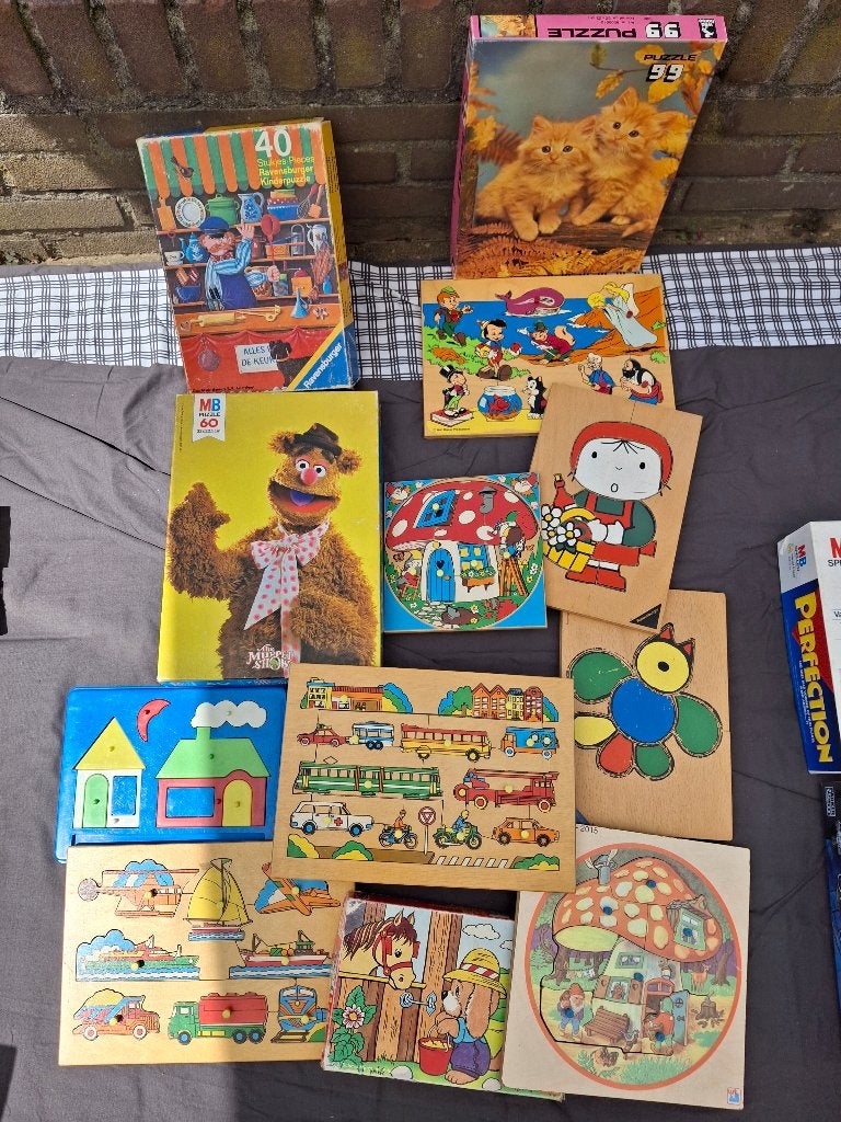 Doos vol kinderpuzzels voor 5 euro, Ophalen, 2 tot 4 jaar, Gebruikt, 10 tot 50 stukjes