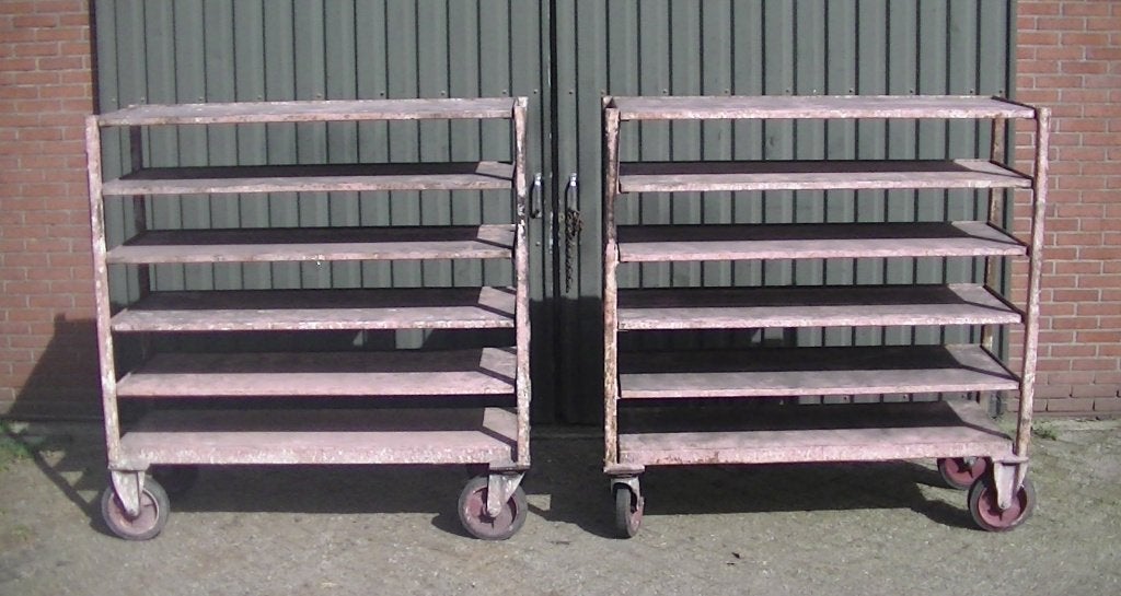 🌈Verrijdbare legbord stelling met zwenkwielen schappen 🌈, Ophalen, Gebruikt