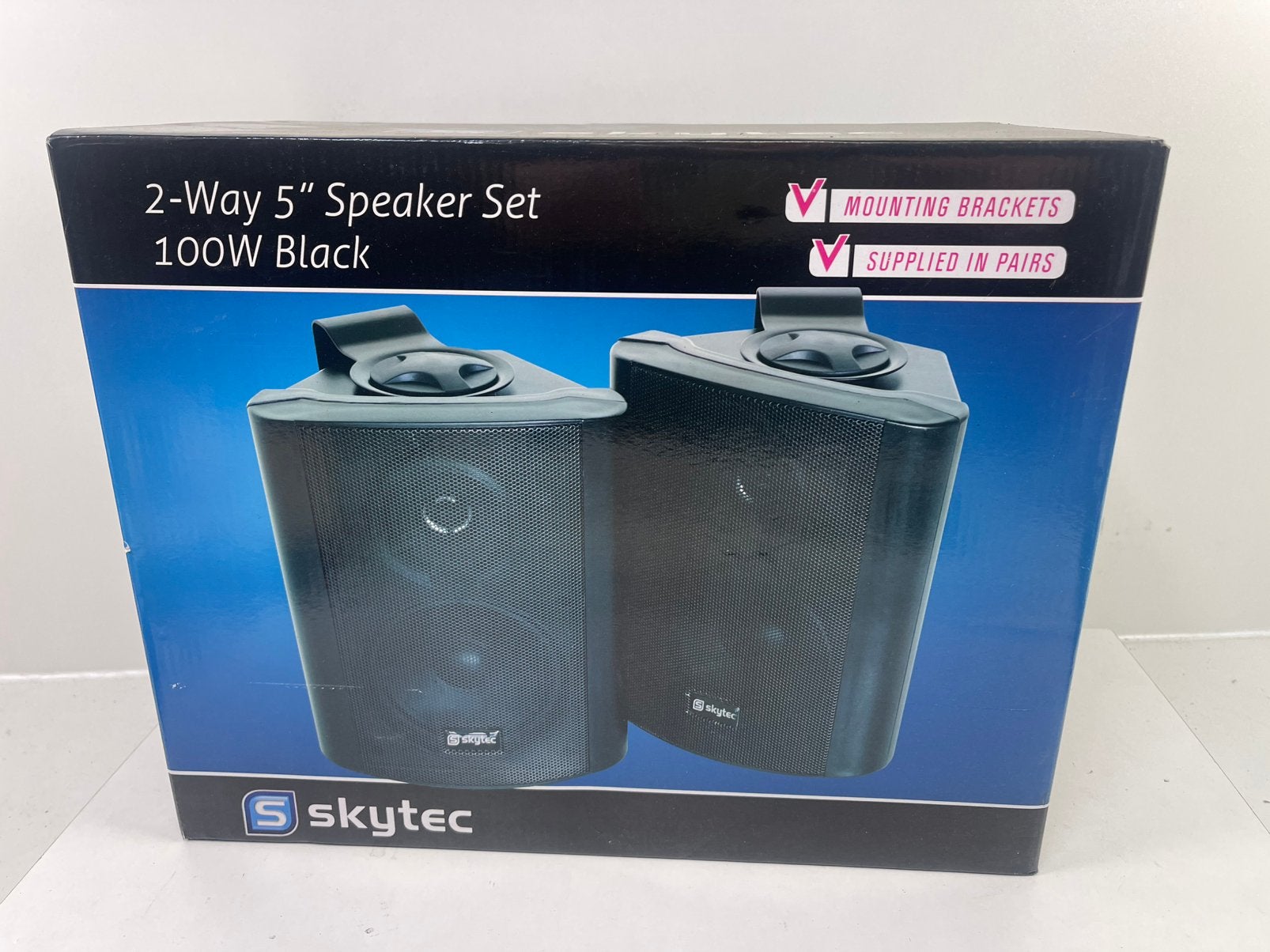 Skytec ODS50 - Luidsprekerset 2-weg 5" 100W Norm€89,00, Audio, Tv en Foto, Luidsprekers, Nieuw, Front, Rear of Stereo speakers