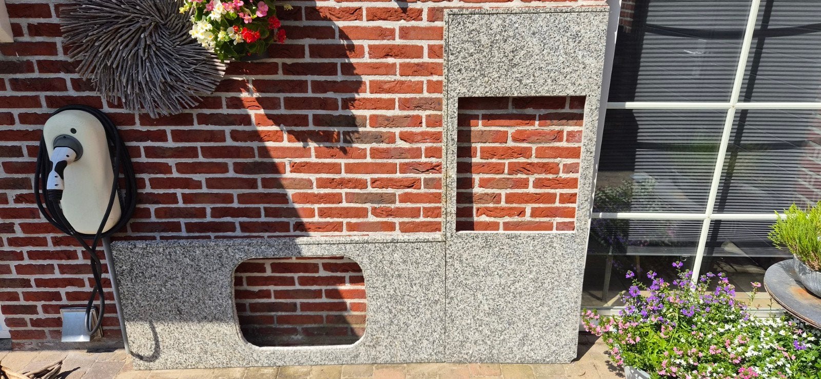 Granieten Keukenblad L-vorm 196x150x60 cm, Huis en Inrichting, Ophalen