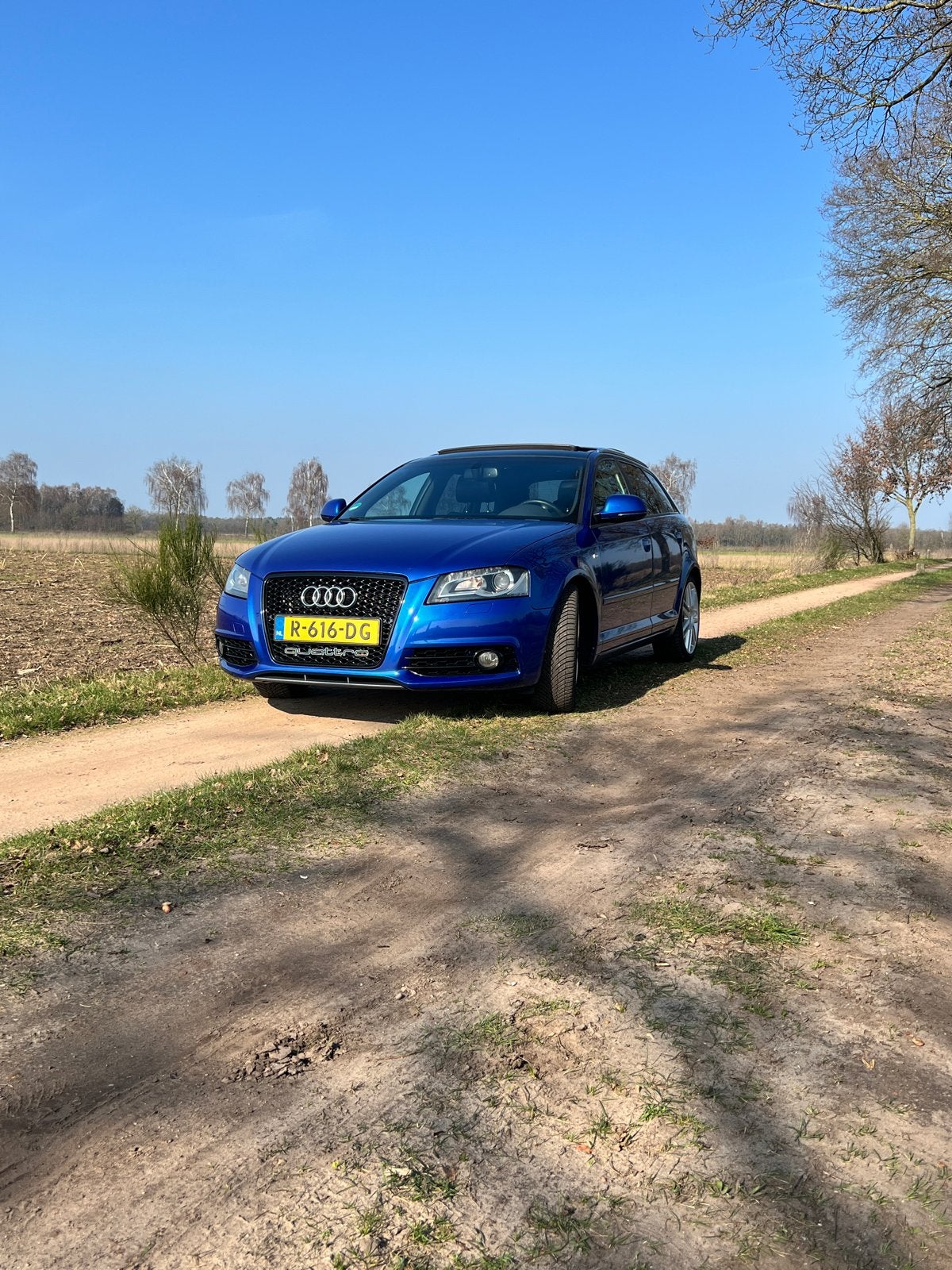 Audi A3 8P 2.0 TFSI Quattro, Automaat, Zwart, Blauw, Leder