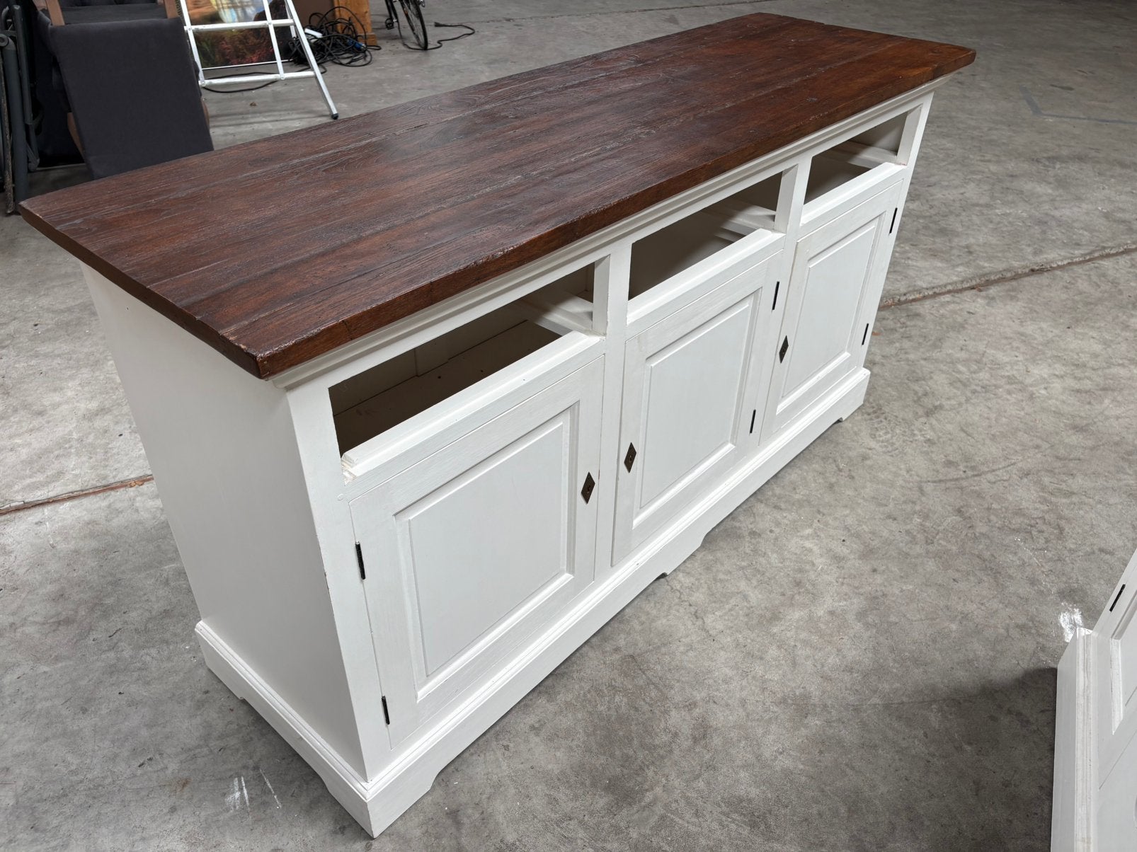 Dressoir teakhout 180x55x95, Ophalen, Gebruikt, Met deur(en), 150 tot 200 cm