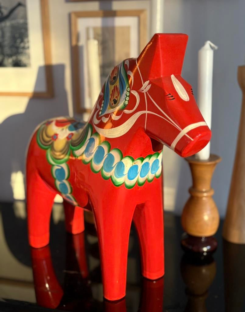 Dalarna paard XL 35 centimeter Dala paard vintage, Ophalen of Verzenden