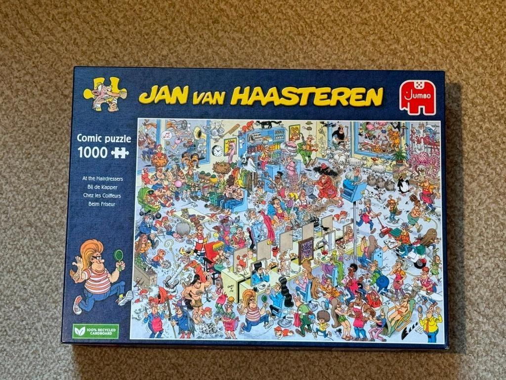 Jan van Haasteren puzzel - 1000 - Bij de kapper, Verzenden, 500 t/m 1500 stukjes, Gebruikt, Legpuzzel