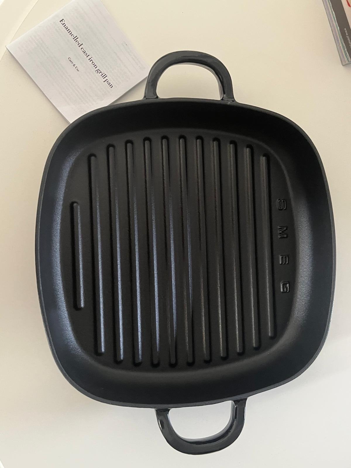 Smeg Gietijzeren Grillpan - Nieuw in Doos, Ophalen, Gietijzer, Overige typen, Nieuw