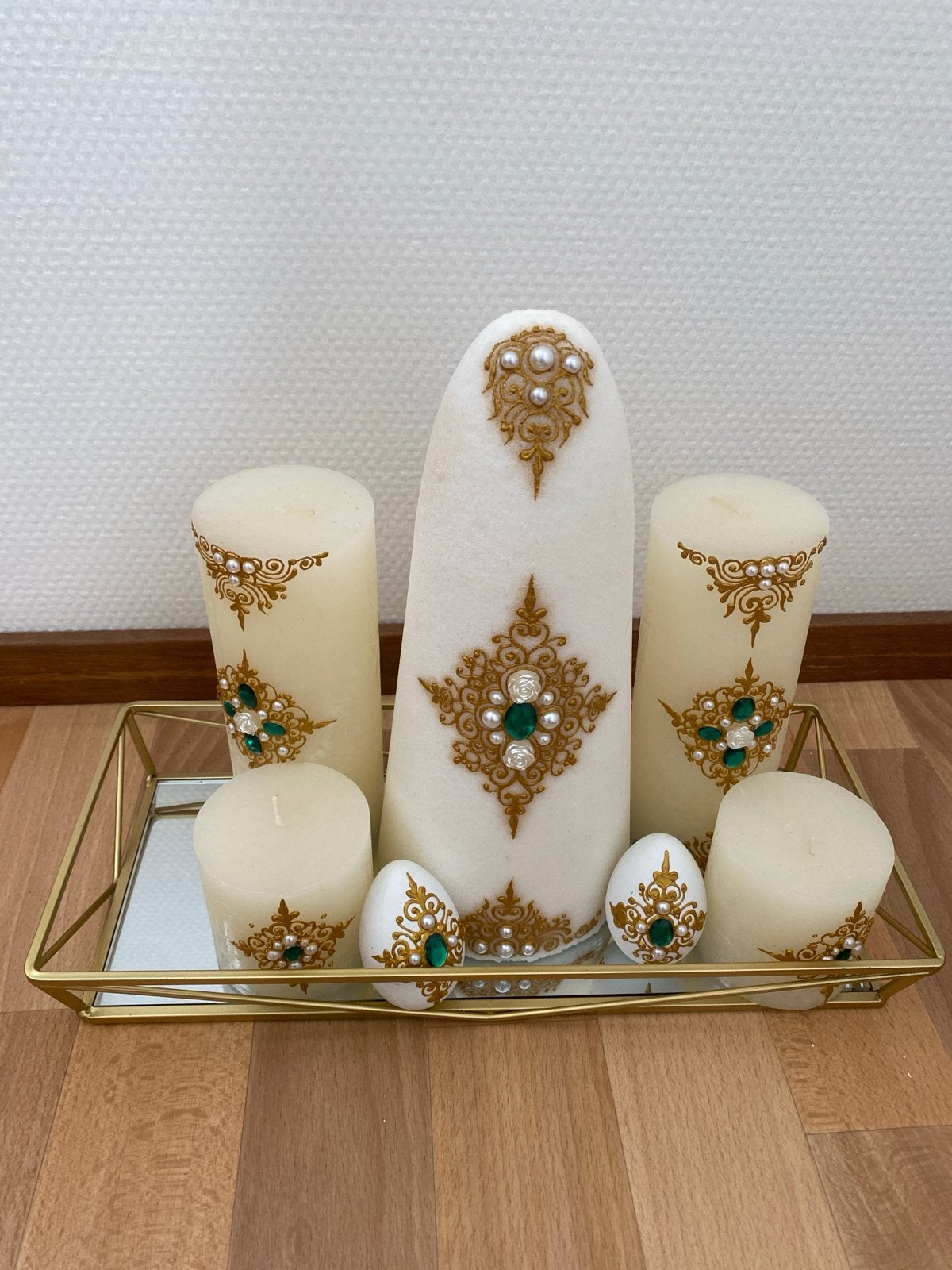 Henna decoratie, Meerkleurig, Ophalen of Verzenden, Kaars, Was