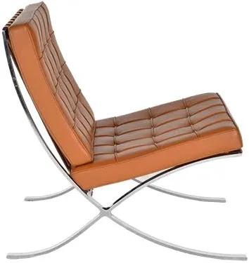 Barcelona Chair in Cognac Vol Leer, Huis en Inrichting, Fauteuils, Ophalen, Gebruikt, Leer, 75 tot 100 cm