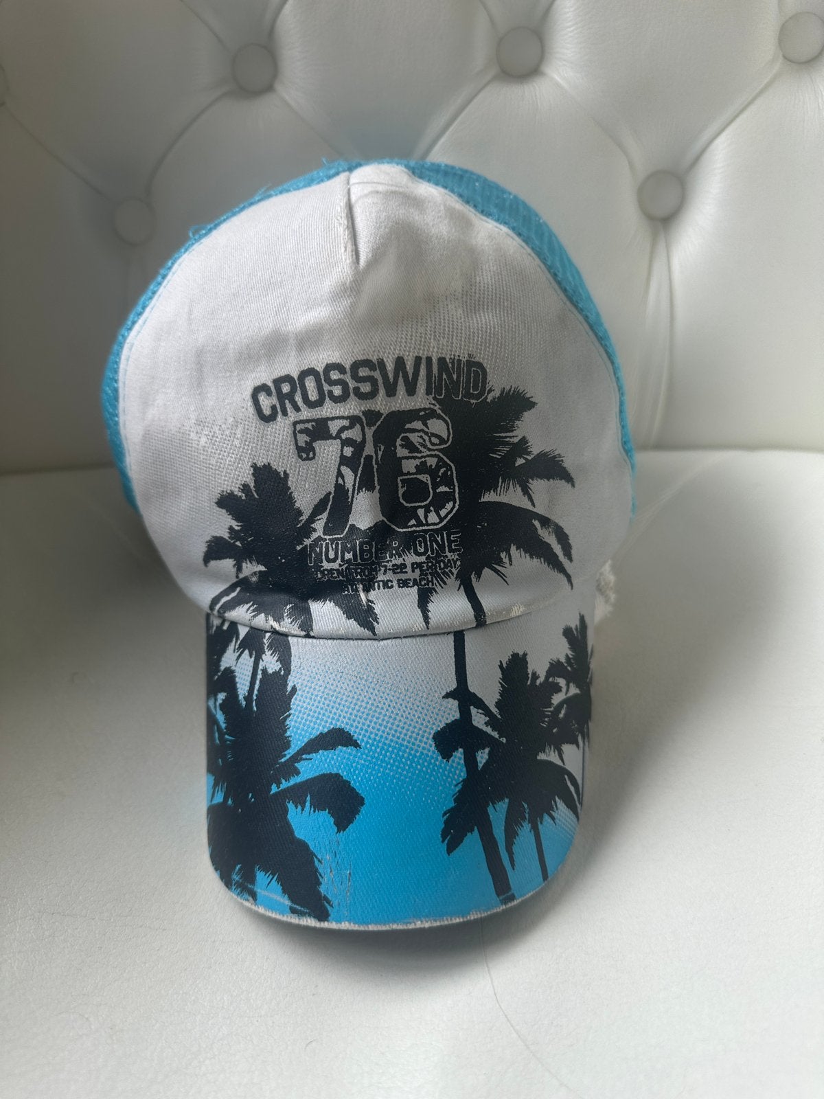 Crosswind 76 Trucker Cap - Blauw/Wit, Ophalen of Verzenden, Gedragen, One size fits all, Pet