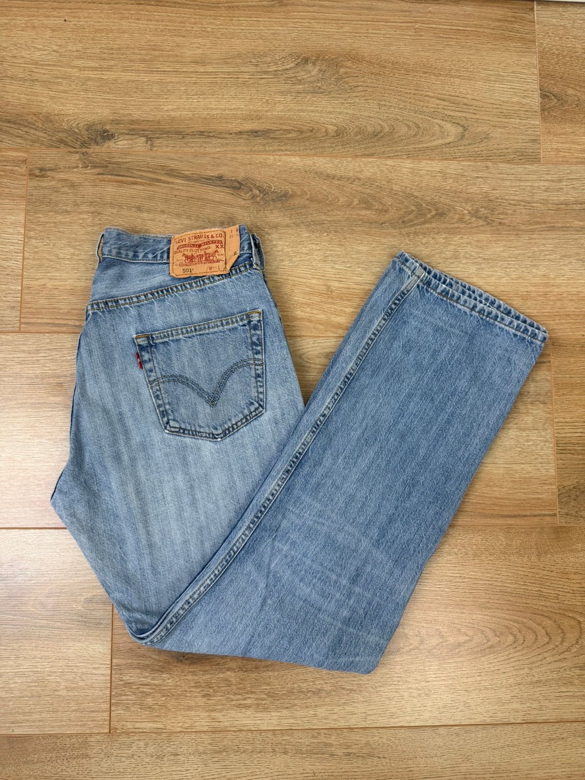 Levi’s 501 Jeans maat W34 L32 Lichtblauw, Verzenden, Zo goed als nieuw, Blauw, W33 - W34 (confectie 48/50)