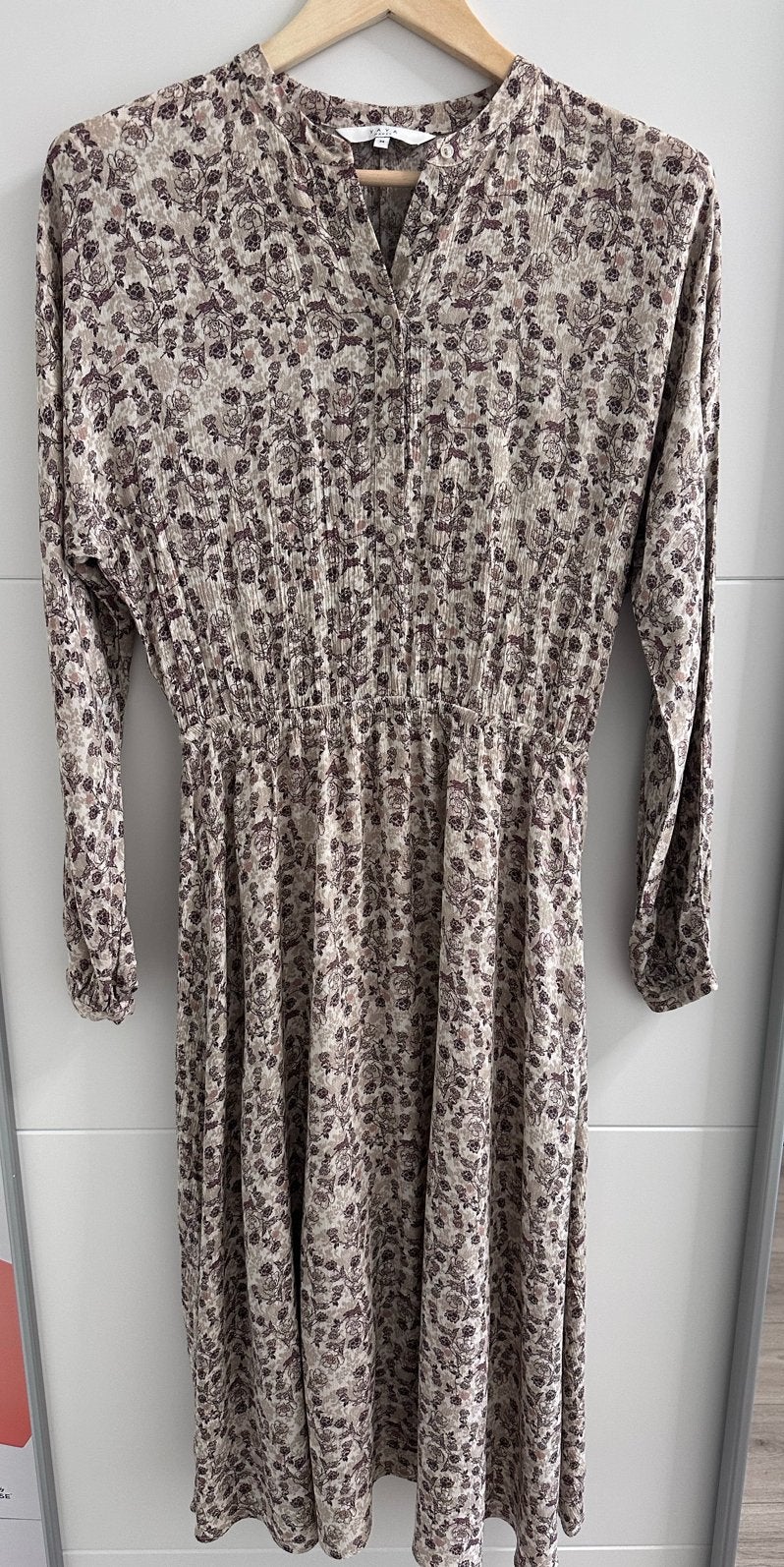 YAYA Jurk met bloemenprint - Maat 34 (XS), Kleding | Dames, Jurken, Beige, Ophalen of Verzenden, Zo goed als nieuw, Maat 34 (XS) of kleiner