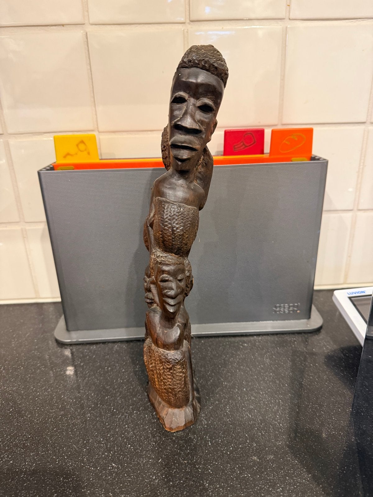 Afrikaans houten beeld - handgesneden kunst, Hout, Bruin, Afrika, Ophalen of Verzenden
