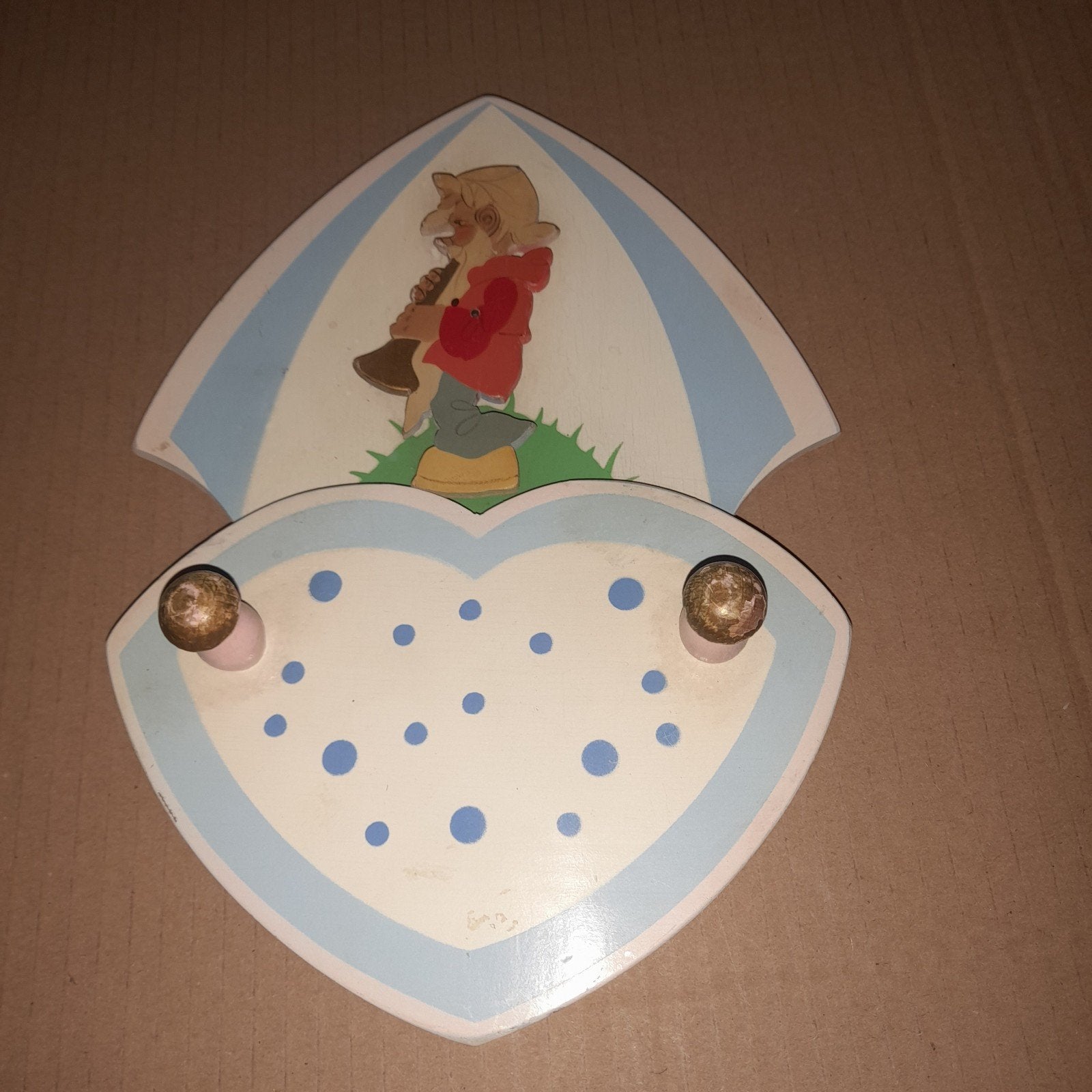 Vintage houten kapstokje voor kinderkamer, Antiek en Kunst, Ophalen of Verzenden