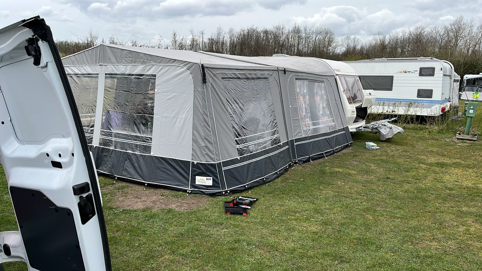 Ruime voortent met luifel voor caravan omloopmaat 9, Ophalen of Verzenden, Gebruikt, Ten Cate All Season 200g/m2, Overige merken