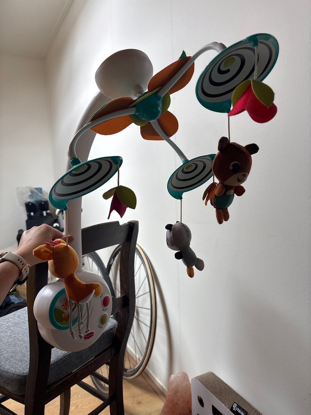 Tiny Love Mobiel voor box of ledikant met muziek en licht, Ophalen, Gebruikt, Mobiel, Met licht