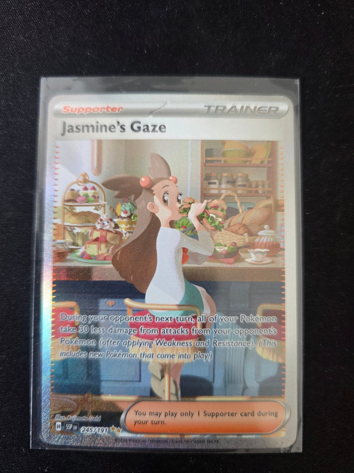 Jasmine's Gaze Full Art Supporter Trainer Kaart Pokémon TCG, Ophalen of Verzenden, Zo goed als nieuw, Losse kaart, Foil