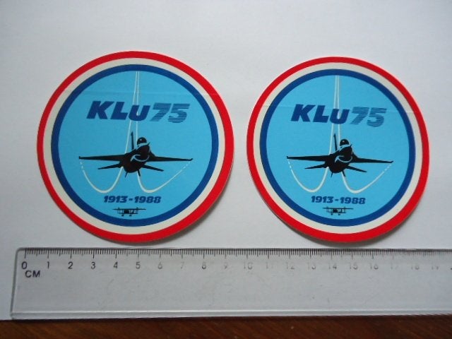 sticker oud KLU 75 Leger militair F16 KLU 1988, Ophalen of Verzenden, Zo goed als nieuw, Bedrijf of Vereniging