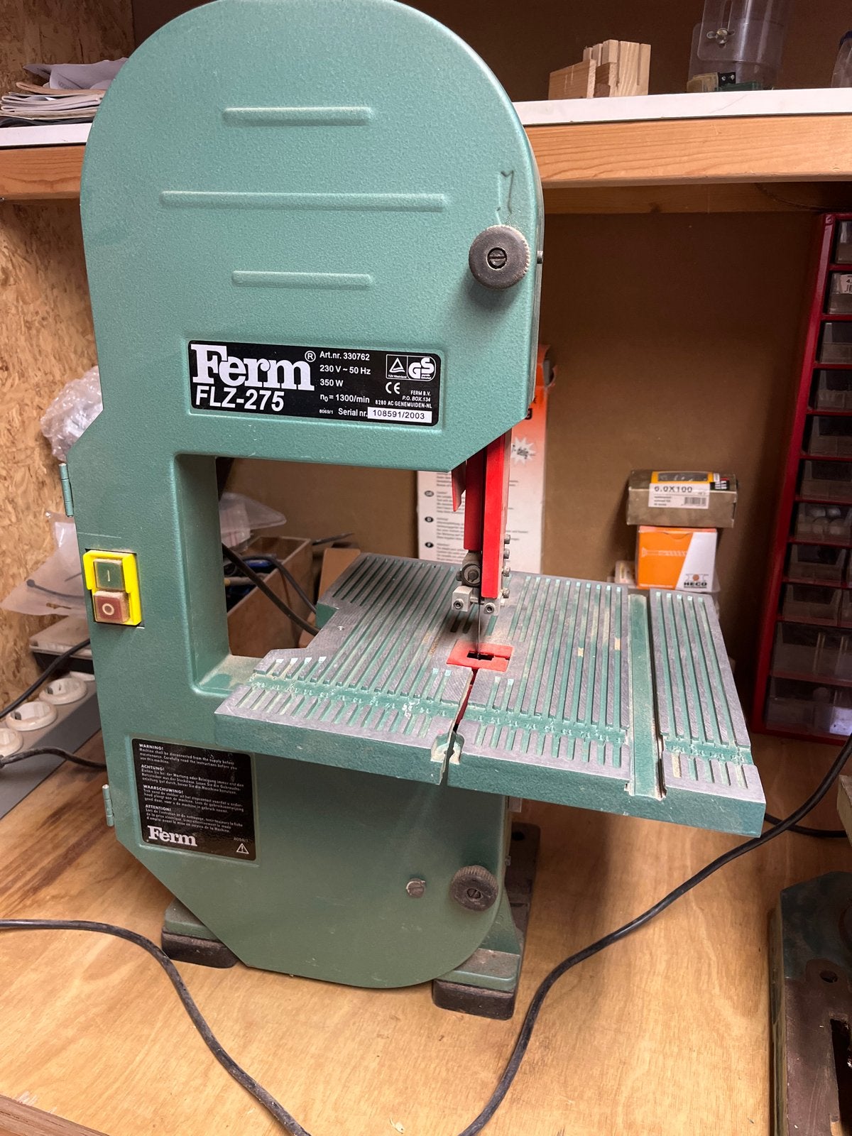 Lintzaag Ferm FLZ-275 voor kleine werkstukken, Ophalen, Gebruikt, 70 mm of meer, Lintzaag