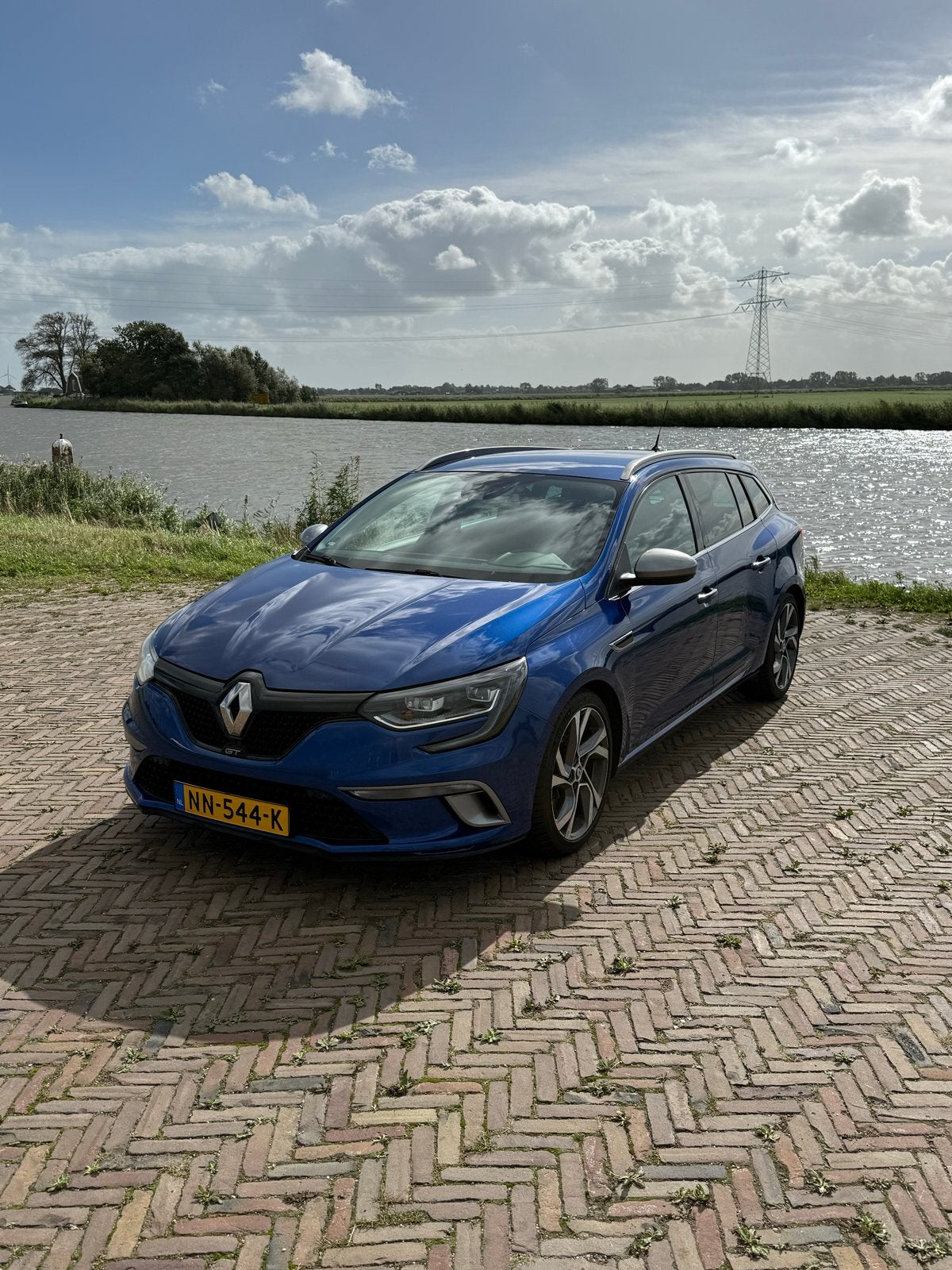 Renault Mégane 1.6 GT Turbo 205 EDC Estate 2017 Blauw, Auto's, 1618 cc, Zwart, 4 cilinders, Blauw