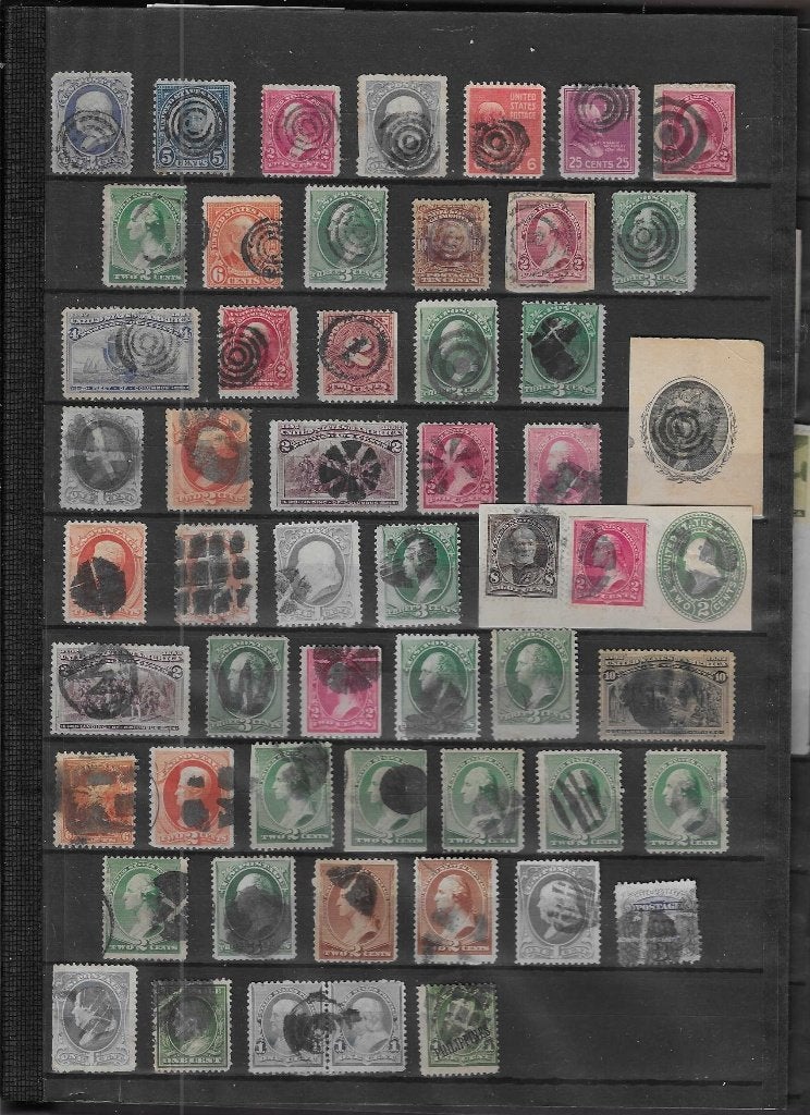 blad oude Amerikaanse stempels., Verzenden, Nederland