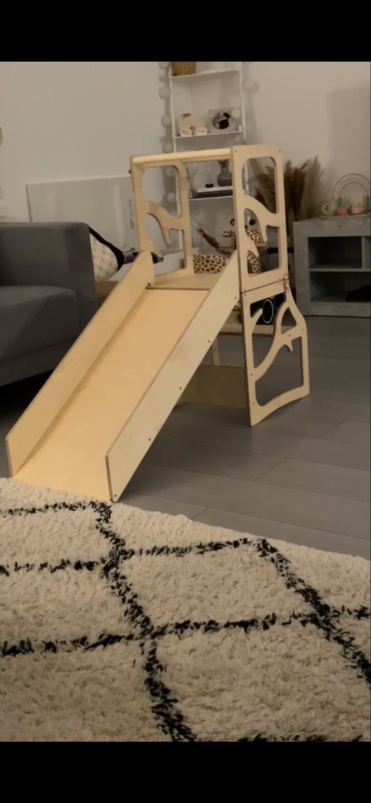 Houten Montessori Klimtoren met be Glijbaan voor Kinderen, Kinderen en Baby's, Ophalen, Gebruikt, Glijbaan