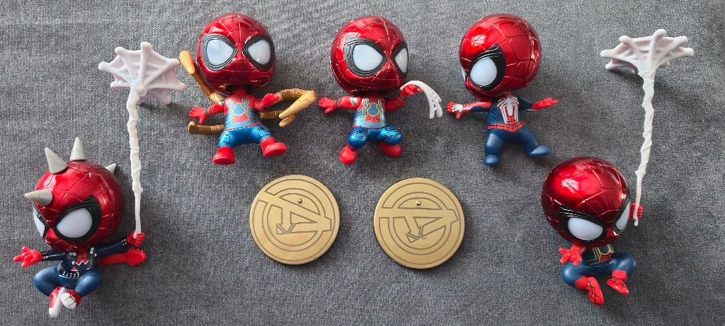 5 x Marvel actiefiguur Spiderman poppetjes, Verzenden, Zo goed als nieuw