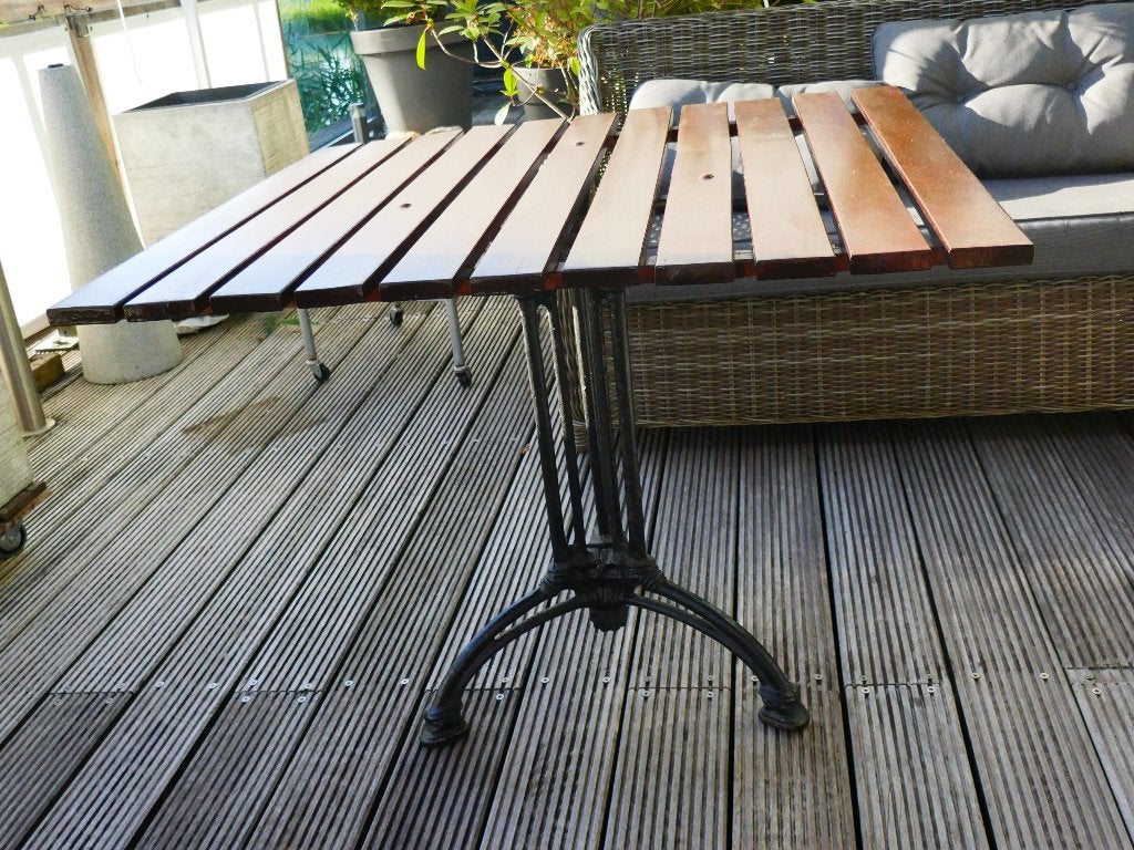 Robuuste hardhouten tuintafel, Tuin en Terras, Ophalen, Gebruikt, Vierkant, Hout