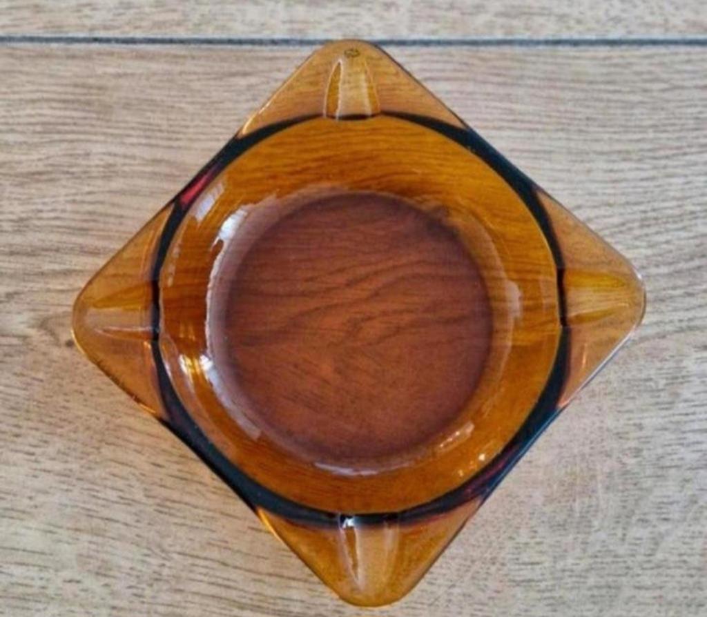 Retro Duralex Asbak Amberkleur, Verzamelen, Retro, Ophalen of Verzenden, Huis en Inrichting