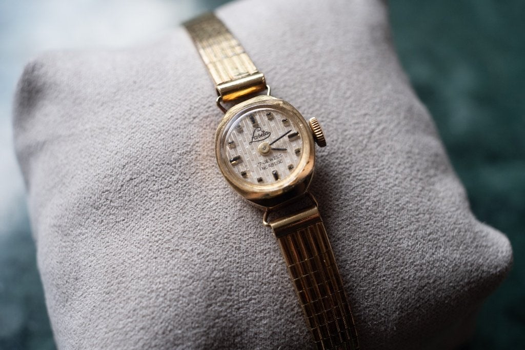 Vintage 14k gouden cocktail horloge jaren 50 / 60, Gebruikt, Polshorloge, Goud, Goud