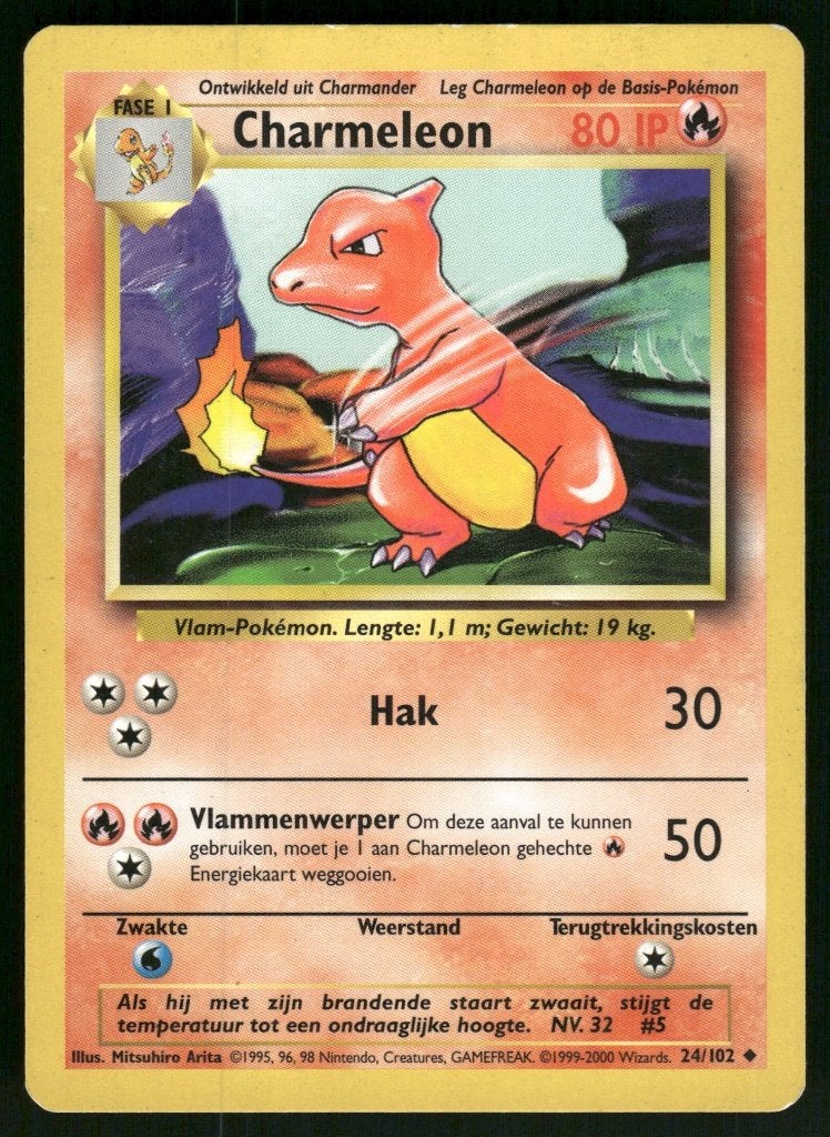 Charmeleon 24/102 - Base (NL) (NM), Hobby en Vrije tijd, Verzamelkaartspellen | Pokémon, Gebruikt, Verzenden