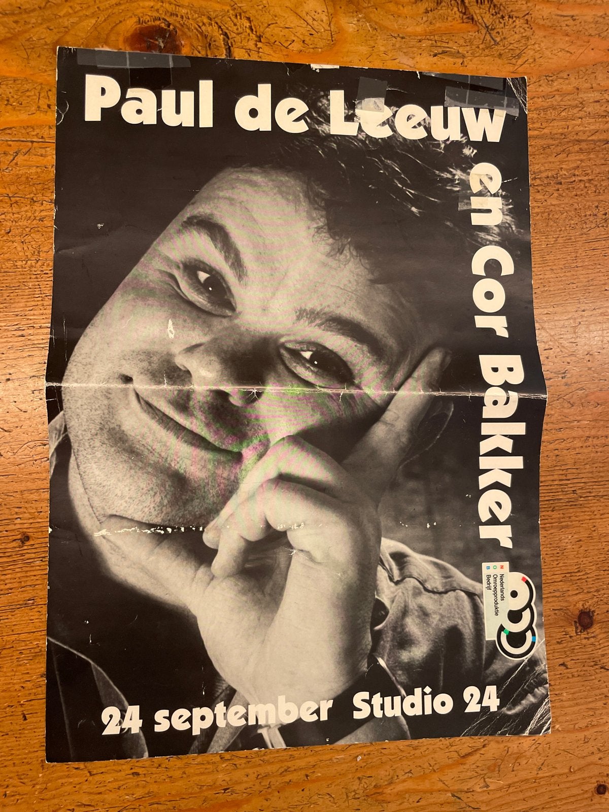Paul de Leeuw en Cor Bakker - Studio 24 Poster, Ophalen of Verzenden, A1 t/m A3, Film en Tv, Rechthoekig Staand