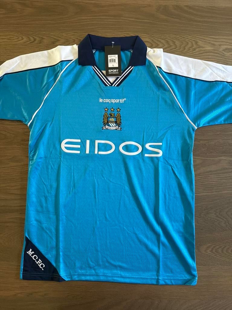 Manchester City 1999/01 Home Shirt Le Coq Sportif L Retro, Sport en Fitness, Voetbal, Ophalen of Verzenden, Zo goed als nieuw