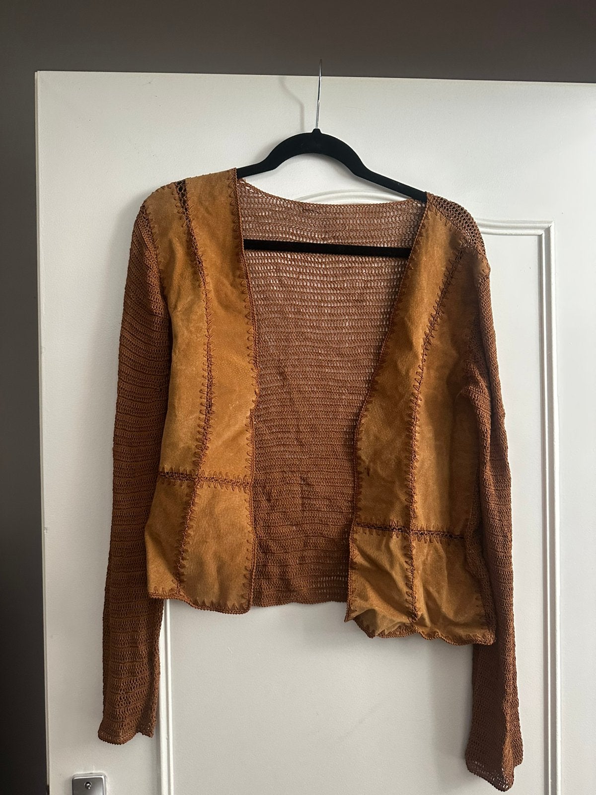 Bruin leren jasje / bolero - maat L, Bruin, Maat 42/44 (L), Ophalen of Verzenden, Zo goed als nieuw