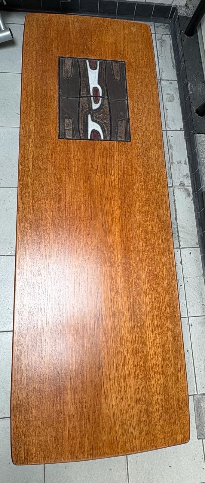 Vintage Teak Salontafel met Tegelblad - Jaren '60 Design, Ophalen