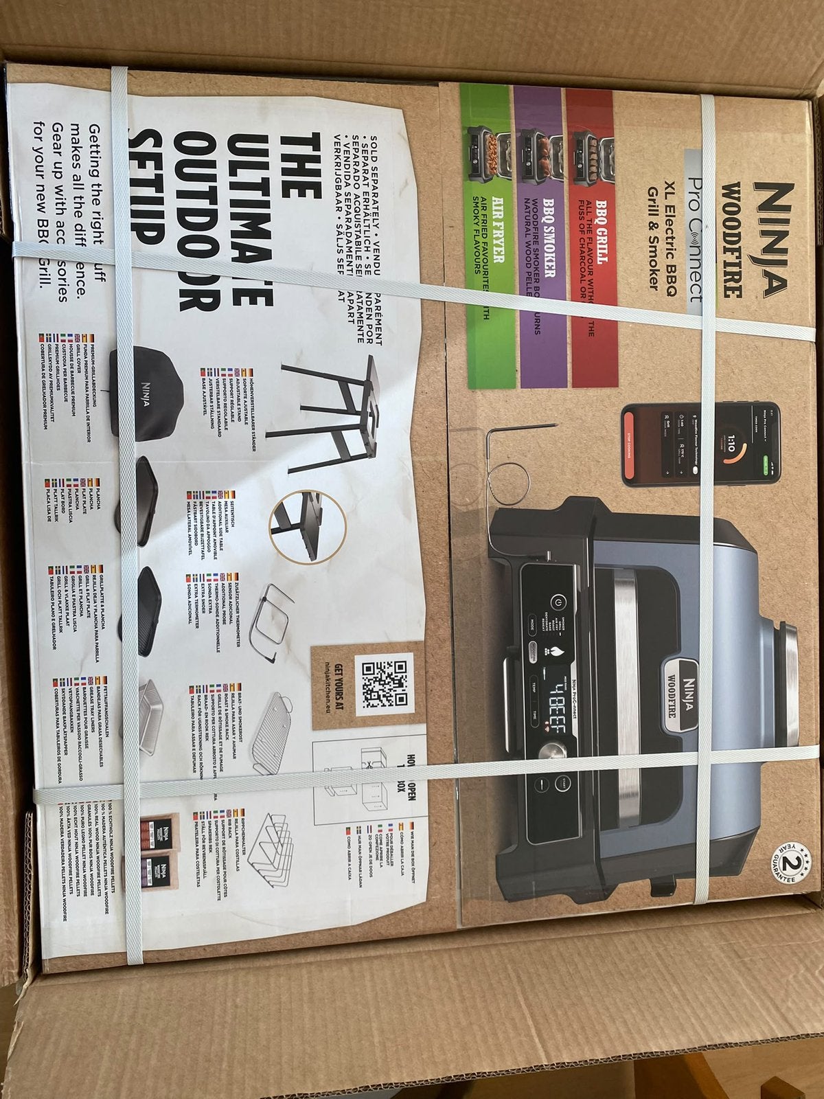 Ninja Woodfire Pro ConnectXL Elekt. Smart BBQ,Digi Thermom.
