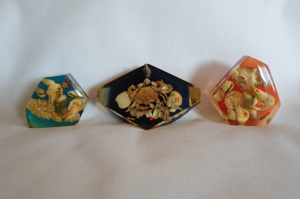 Lucite Sea Life Set Garnaal Krab, Ophalen of Verzenden, Huis en Inrichting