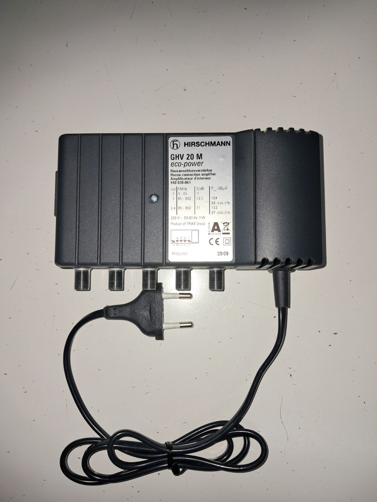 Hirschmann GHV 20 M eco-power huisversterker, Ophalen, Zo goed als nieuw