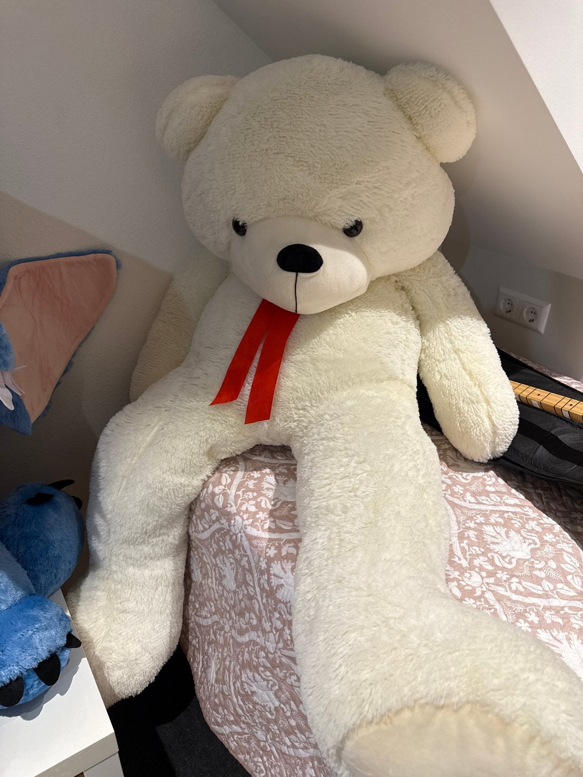 Grote witte teddybeer van 1,5 meter, Ophalen, Beer, Zo goed als nieuw, Wit