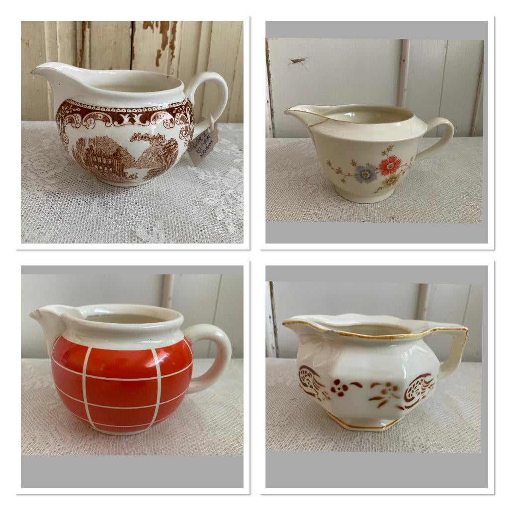 Brocante / 3x Oud melkkannetje - melkkannetjes, Antiek en Kunst, Ophalen of Verzenden