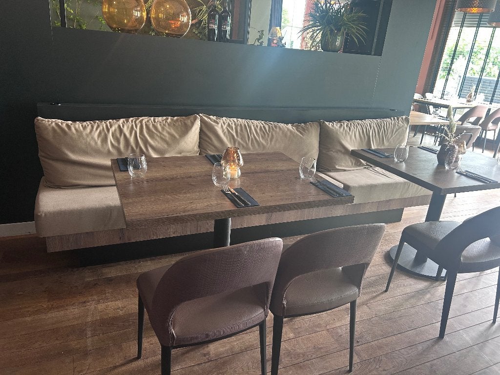 Horeca banken, 300 cm of meer, 75 tot 100 cm, Zo goed als nieuw, Rechte bank