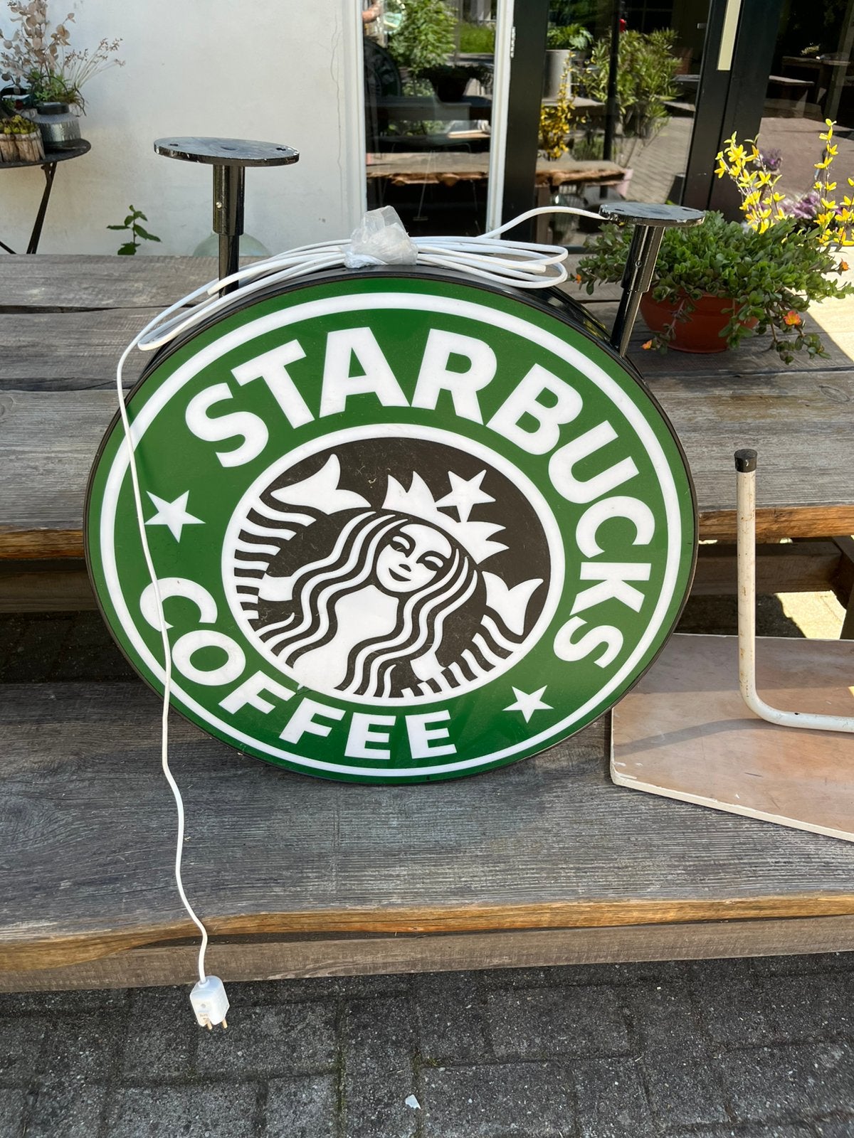Starbucks coffee licht bak rond reclame westiform 2002 61 cm, Ophalen of Verzenden, Gebruikt, Lichtbak of (neon) lamp