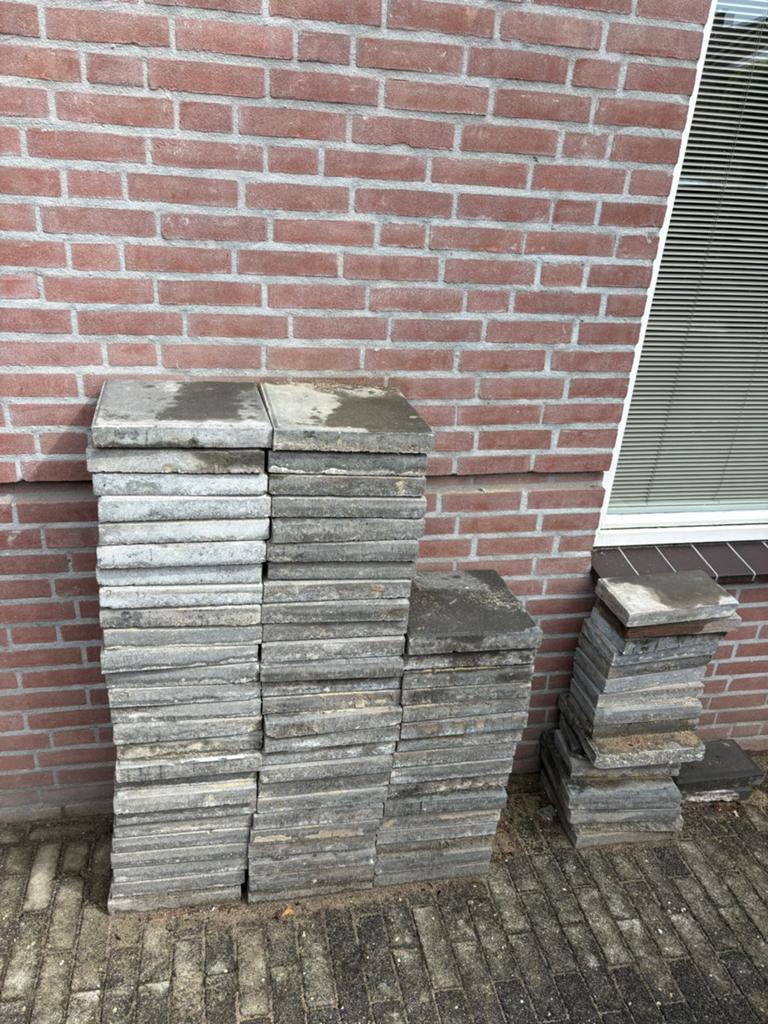 Stoeptegels gratis af te halen, Tuin en Terras, Tegels en Klinkers, Ophalen, Gebruikt, Beton, Terrastegels