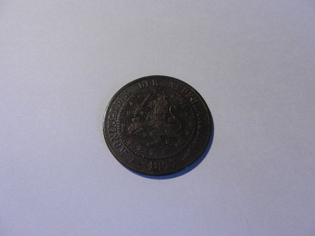 Nederlandse 2 1/2 cent munt uit 1877, Ophalen of Verzenden, Koning Willem III, Overige waardes, Losse munt