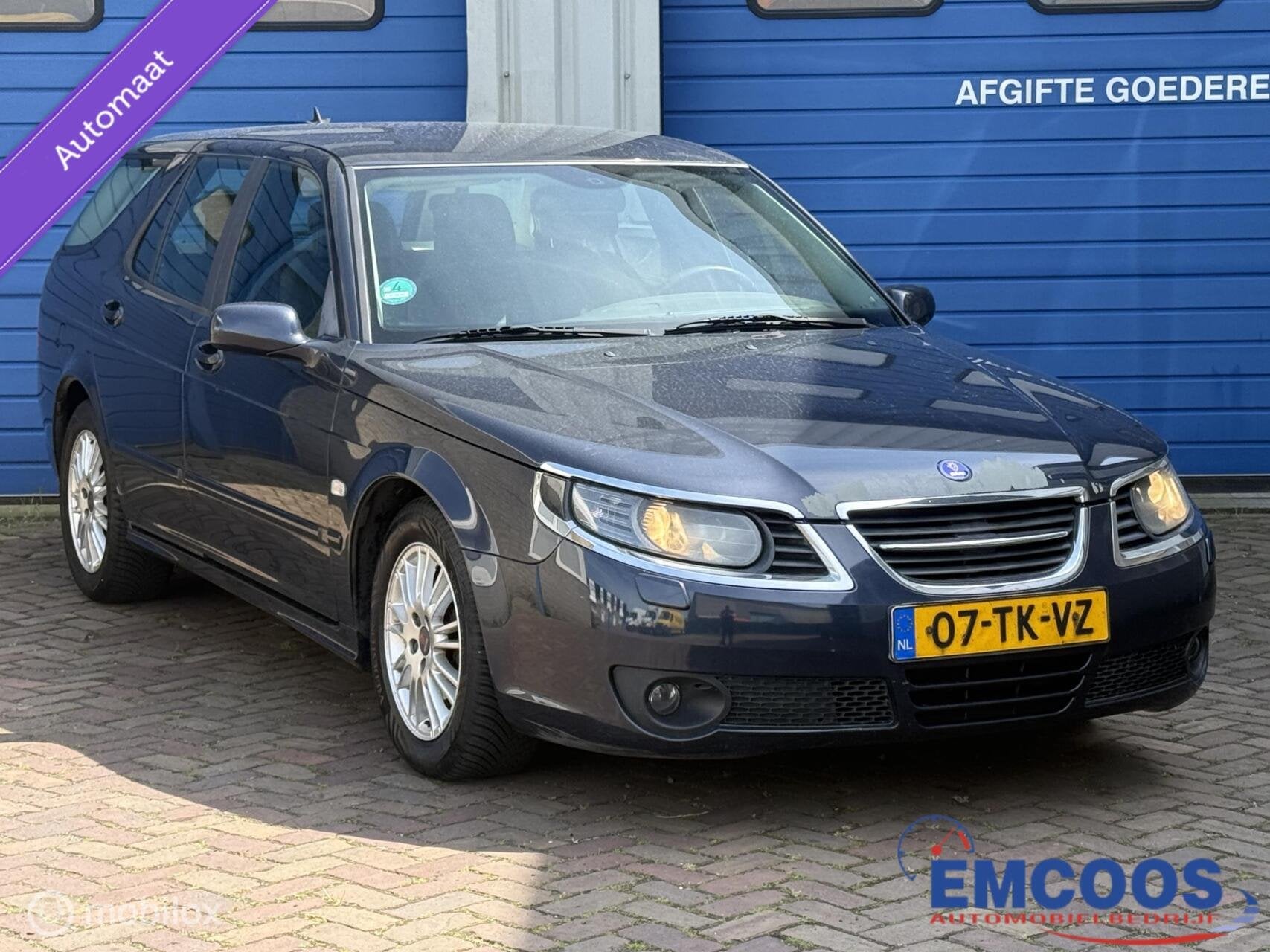 Saab 9-5 Estate 2.0t Vector * Airco * Automaat * Cruise Cont, 4 cilinders, 150 pk, Blauw, 93 €/maand