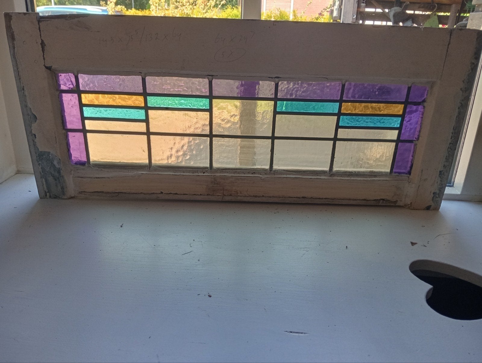 lief klein (barsjes) glas in lood raampje afhalen voor 15 €, Tuin en Terras, Ophalen